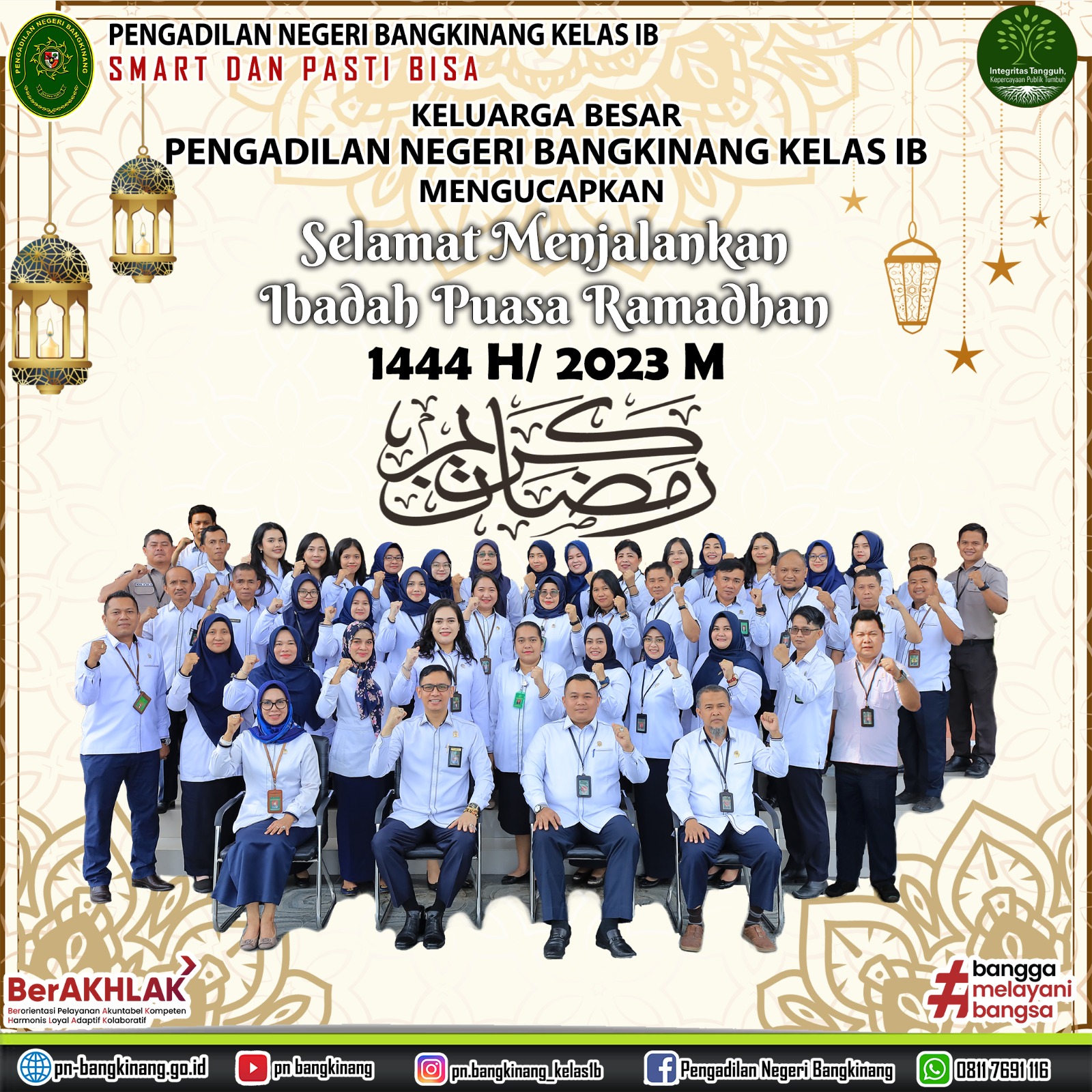 Keluarga Besar PN Bangkinang mengucapkan selamat menunaikan ibadah puasa ramadhan 1444 H / 2023 M